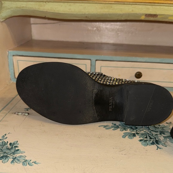 💎Prada Black Loafers with Crystals Embellishment Everywhere💎 - Picture 12 of 15